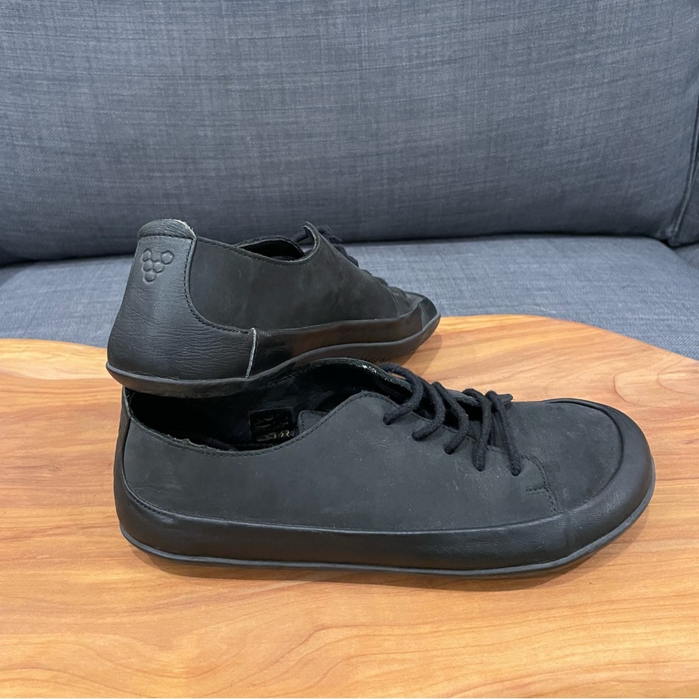 VIVOBAREFOOT Women's Lace-Up Black Barefoot Shoes Size 36 Made in Portugal